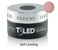 Cuccio Pro T3 LED/UV Gel Self Leveling gel polish applied on nails, showcasing smooth, even finish from the Cuccio Pro T3 LED Gel line.