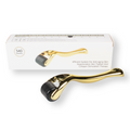 Alema Pro Dermaroller with 540 steel needles for skin care, showing a close-up of the textured roller device.