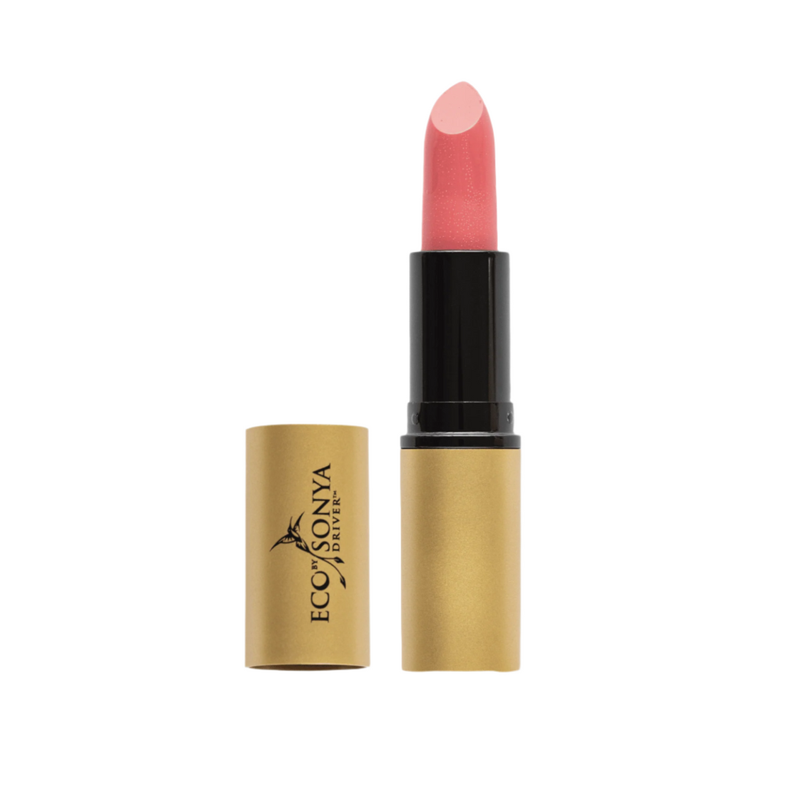 Eco by Sonya Driver Kirra Pink lipstick in a sleek makeup tube, showcasing a vibrant pink shade for a bold lip look.