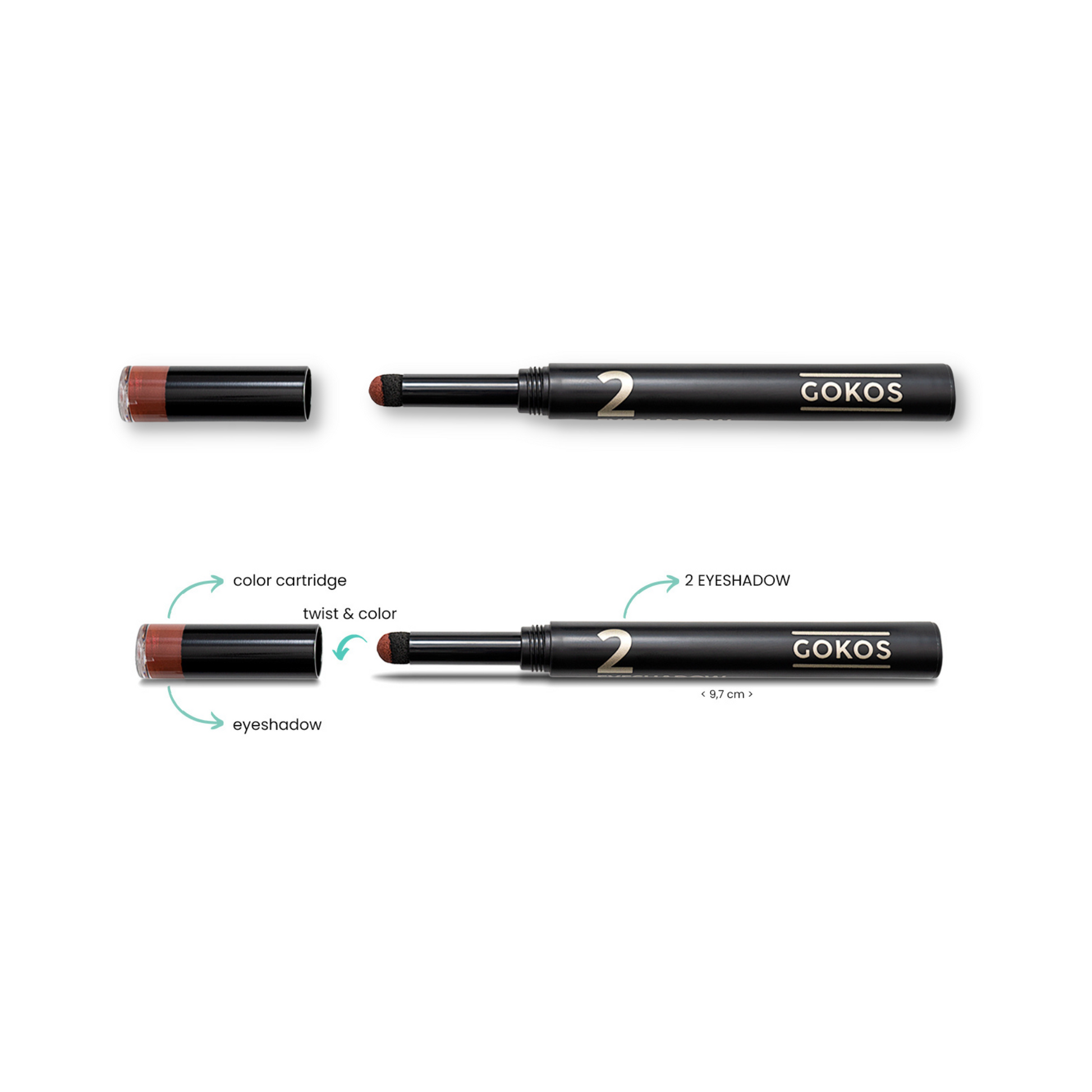 Gokos EyeColor Earth Edition makeup product with warm-toned eye shadow palette and natural earthy shades.