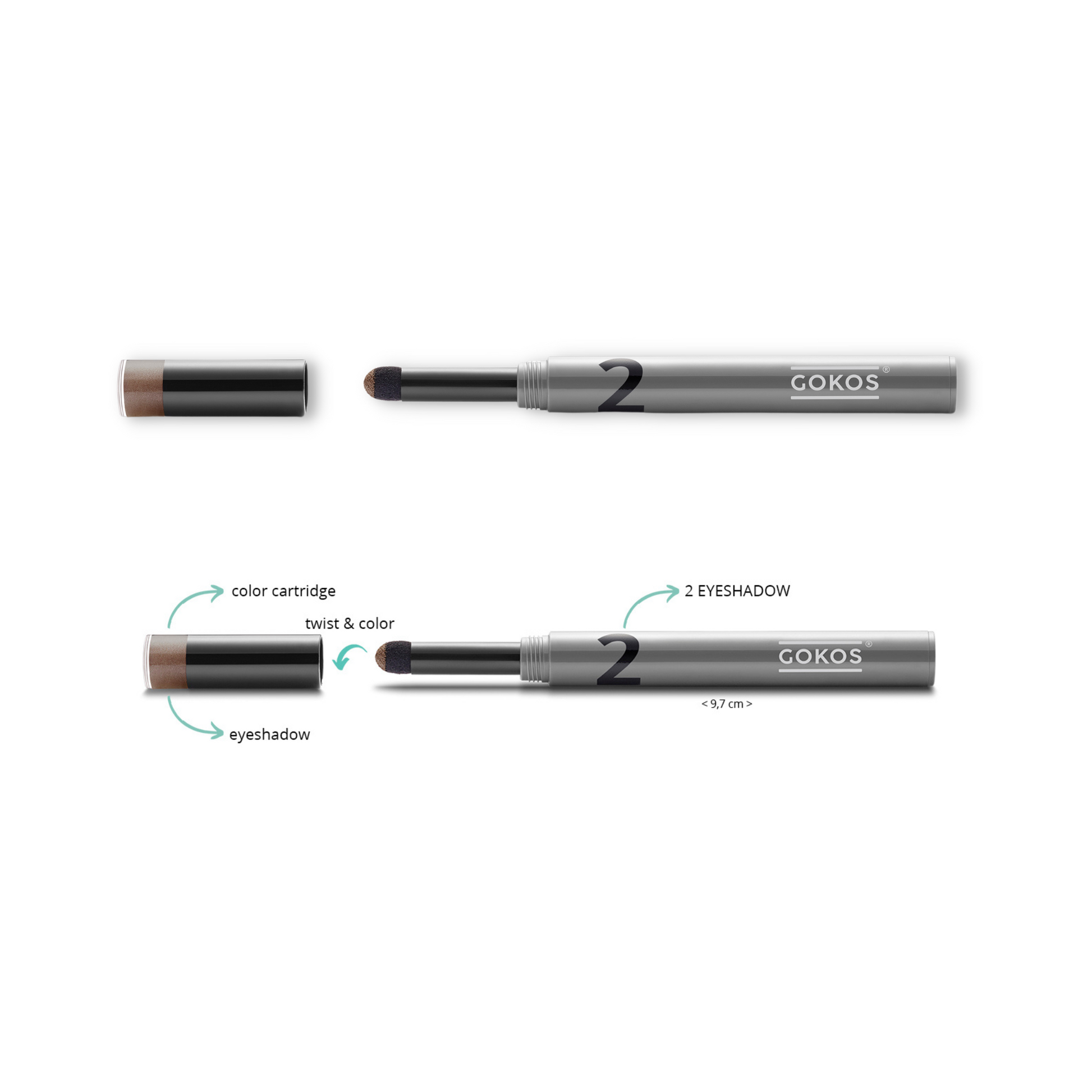Gokos EyeColor makeup in Smokey Mouve shade, close-up of eyes with smoky eyeshadow and well-defined lashes.
