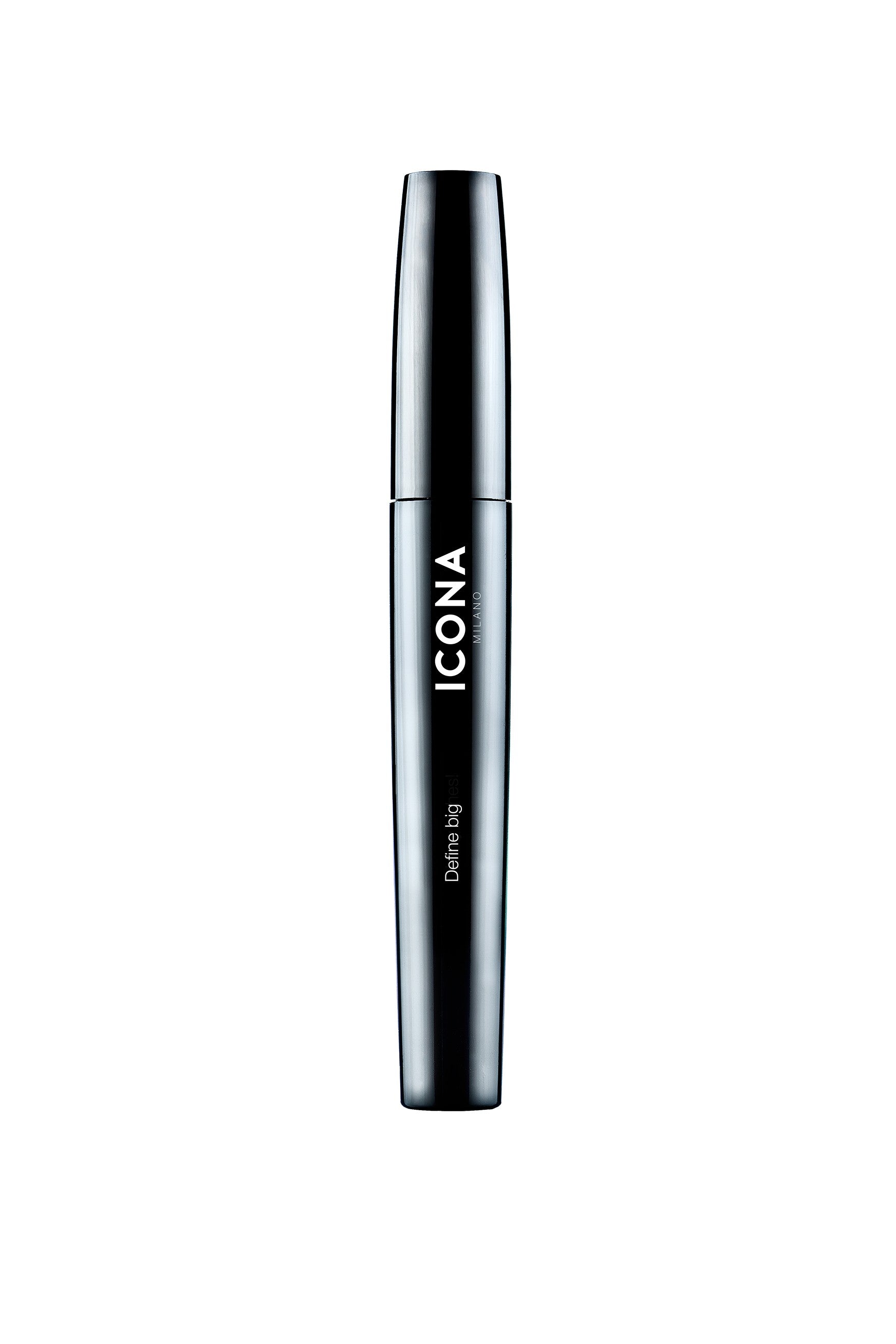 Icona Milano Icona Define Big High Definition Mascara with black bristles on a white background.