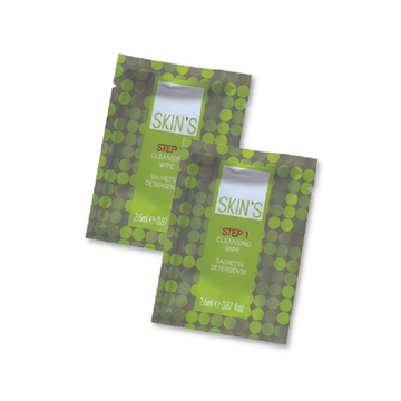 SKIN'S Step 1 Cleansing Wipe for epilation, gentle pre-waxing cloth to cleanse skin before Brazilian waxing.