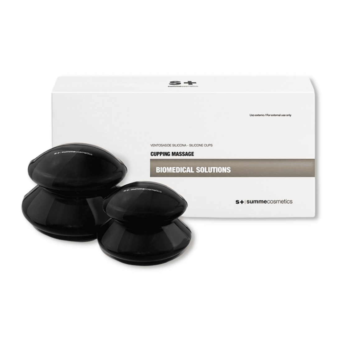 SummeCosmetics Biomedical cupping massage device used on skin for therapy and skin care treatment.