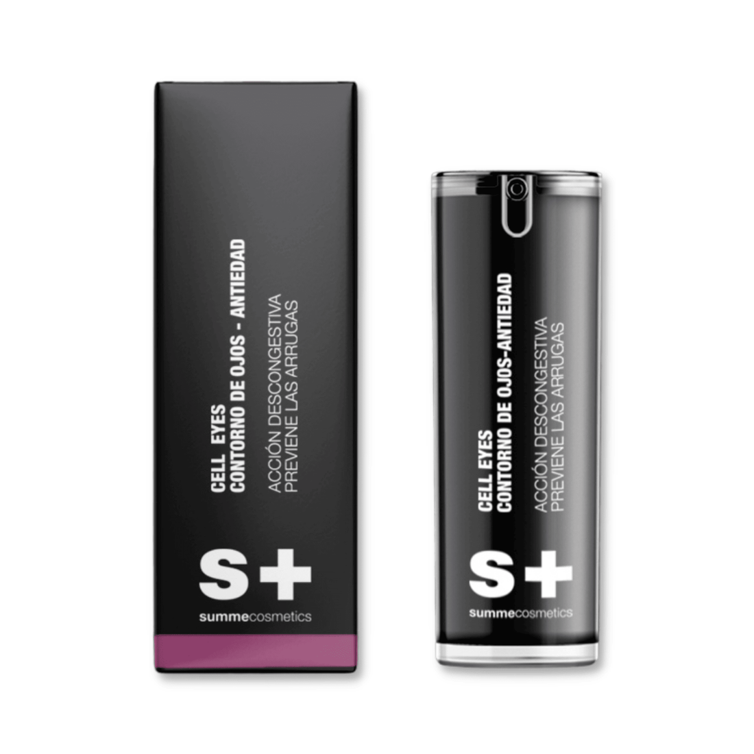 SummeCosmetics Cell Eyes product container with sleek design and clear label, showcasing skincare packaging for eye treatment.