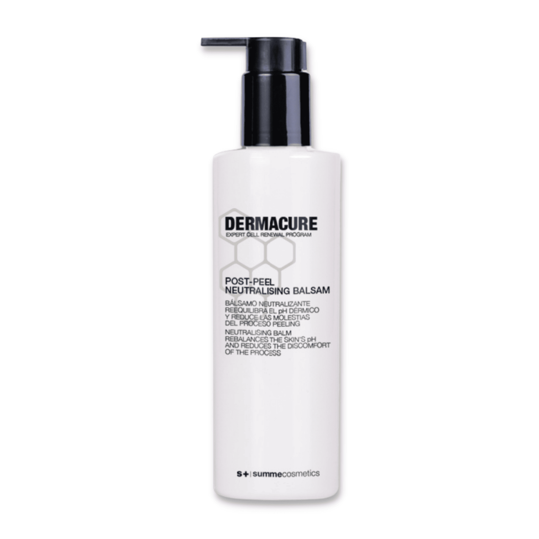 SummeCosmetics Dermacure Post-Peel Neutralising Balsam in a white tube with blue and green branding, designed for skin soothing.