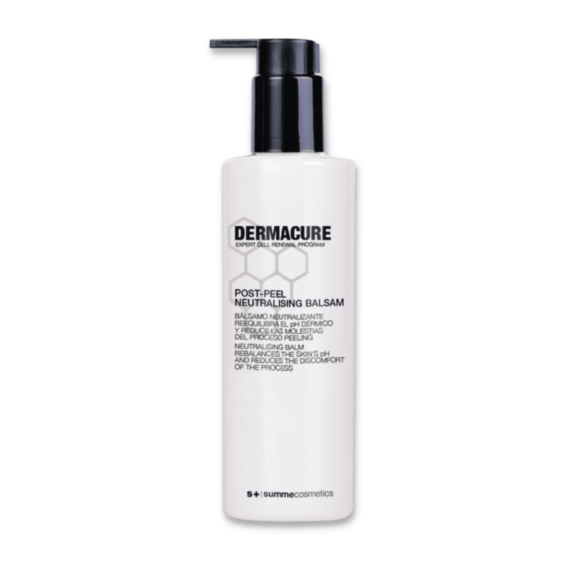 SummeCosmetics Dermacure Post-Peel Neutralising Balsam in a white tube with blue and green branding, designed for skin soothing.
