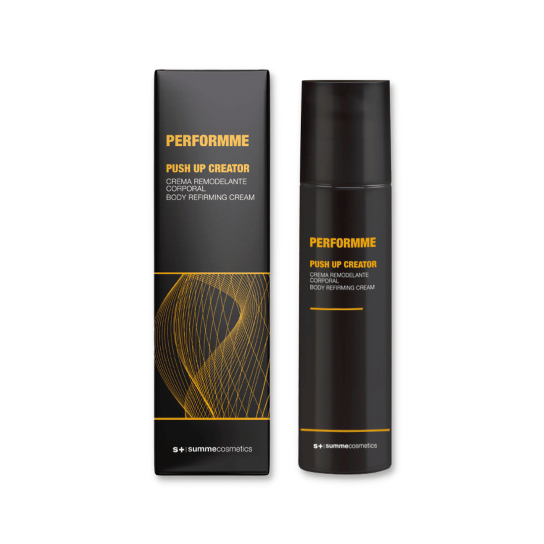 SummeCosmetics Performme Push Up Creator skin care product bottle with pump dispenser and sleek packaging.