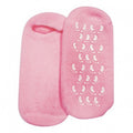Yumi Feet SPA Socks for foot treatments, soft fabric and cozy design, shown on feet in a relaxing spa setting.