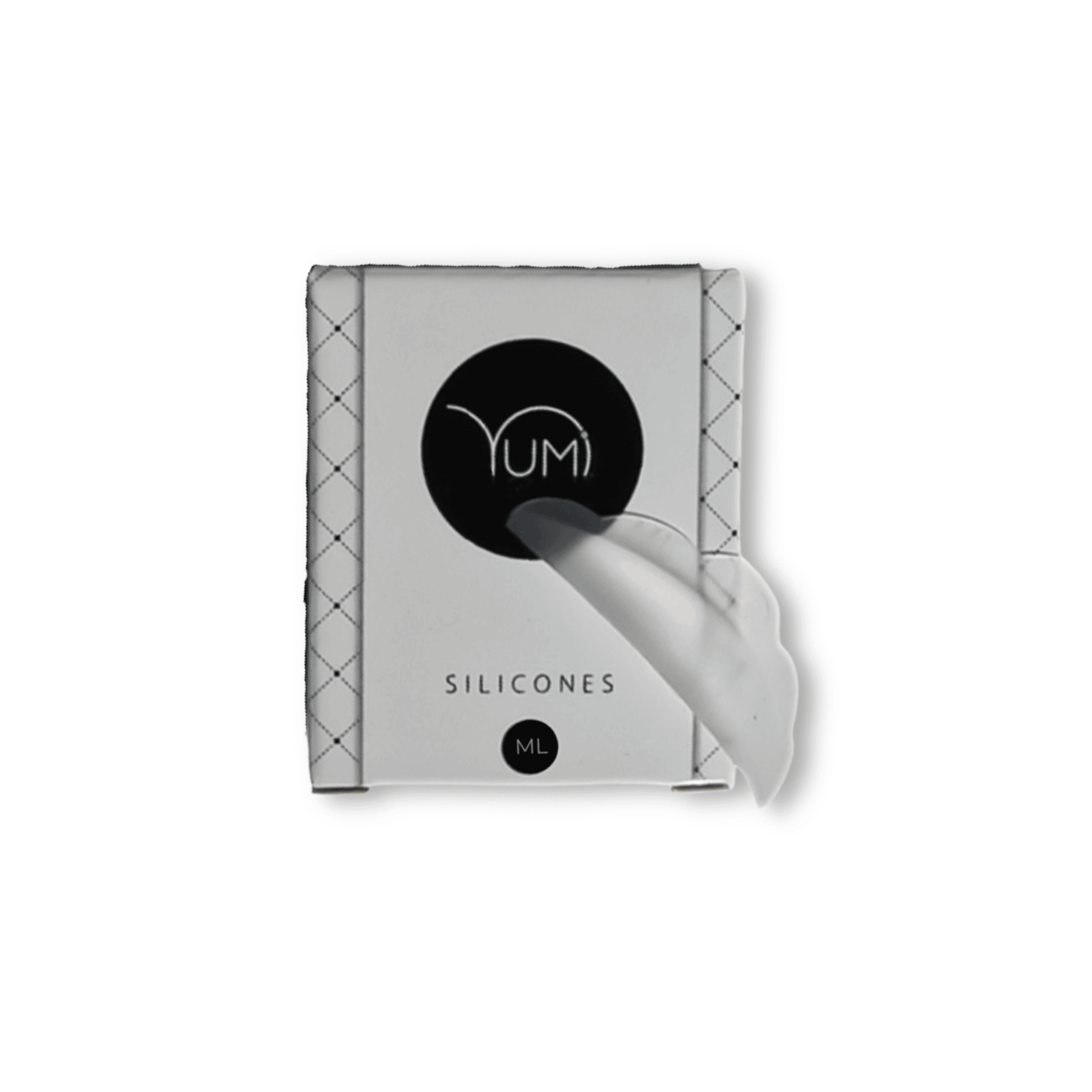Yumi Lashes Silicon Shields for eyelash extensions, medium and large sizes, used to protect natural lashes during application.