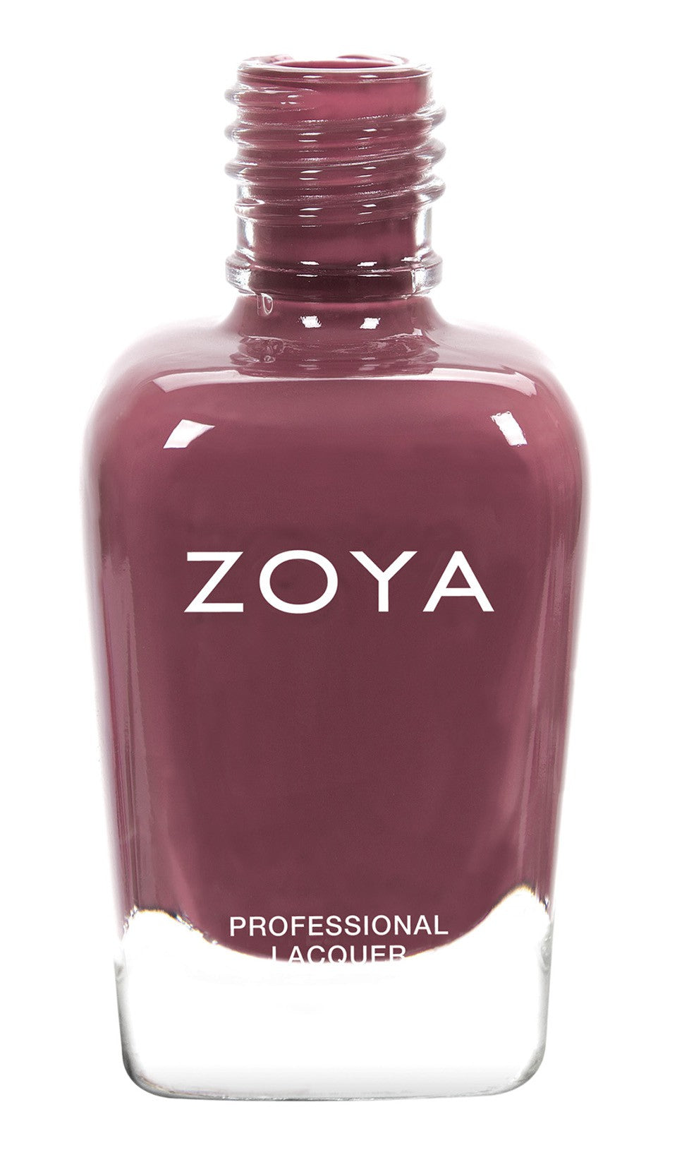 Zoya Aubrey nail polish bottle from Zoya's nail polish collection, featuring a sleek design and vibrant color.