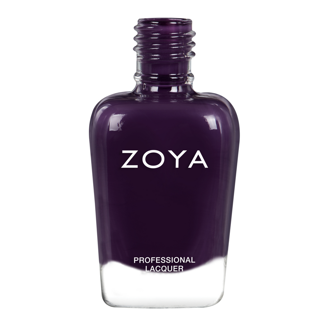 Zoya Becca nail polish bottle with a sleek design, showcasing vibrant and glossy nail color in a clear glass container.
