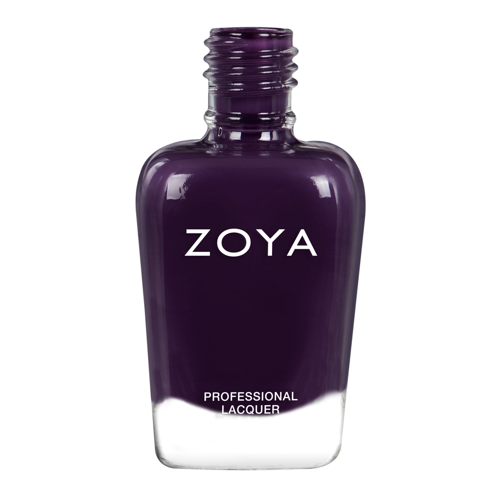 Zoya Becca nail polish bottle with a sleek design, showcasing vibrant and glossy nail color in a clear glass container.