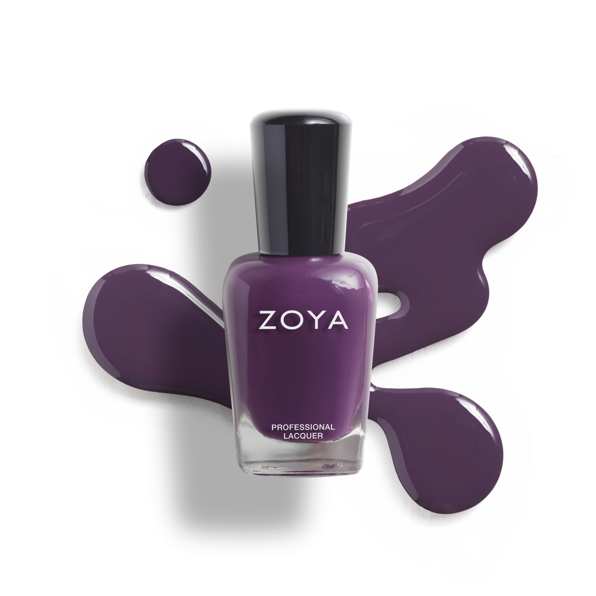 Zoya Becca nail polish bottle with a sleek design, featuring vibrant, glossy finish in a clear glass container.