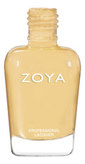 Zoya Bee nail polish bottle with a bright yellow shade, showcasing the vibrant color and sleek Zoya branding.
