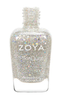 Zoya Cosmo nail polish bottle with vibrant purple shade, showcasing the Zoya nail polish brand and product packaging.