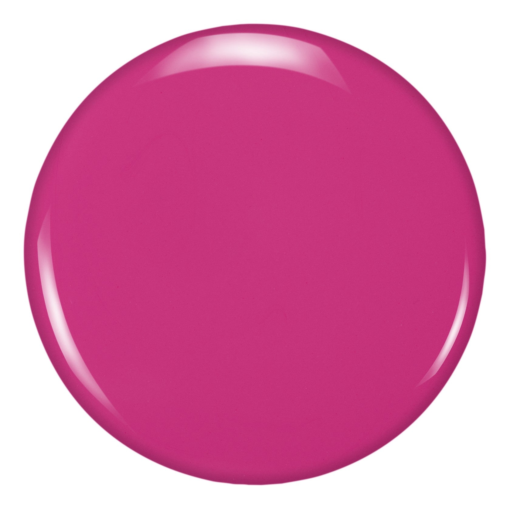 Close-up of Zoya Dacey nail polish bottle with vibrant pink nail polish swatch on a hand.