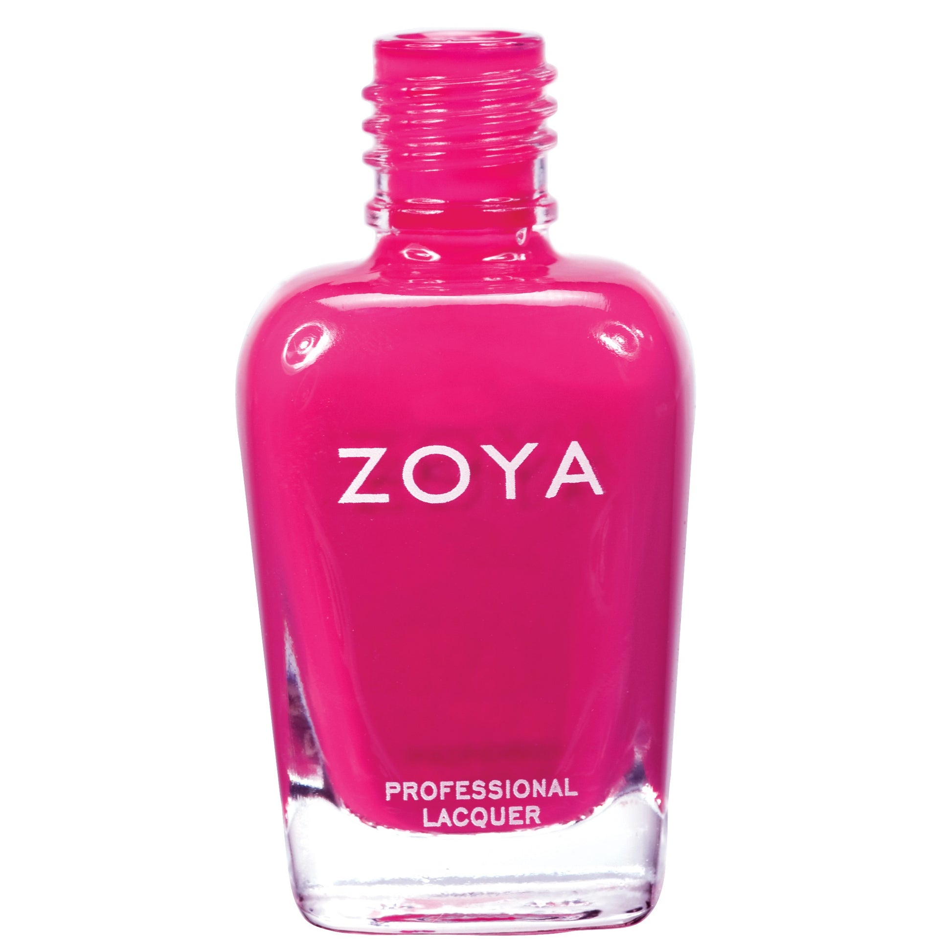 Zoya Dana nail polish bottle with vibrant pink shade, showcasing the Zoya nail polish brand and packaging.