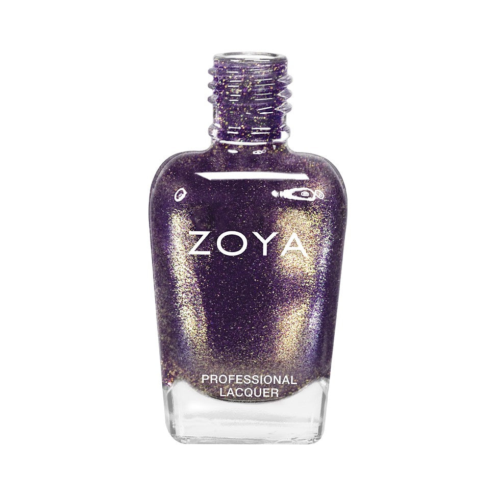 Zoya Daul nail polish bottle with deep mauve color, showcasing the Zoya brand and sleek packaging.
