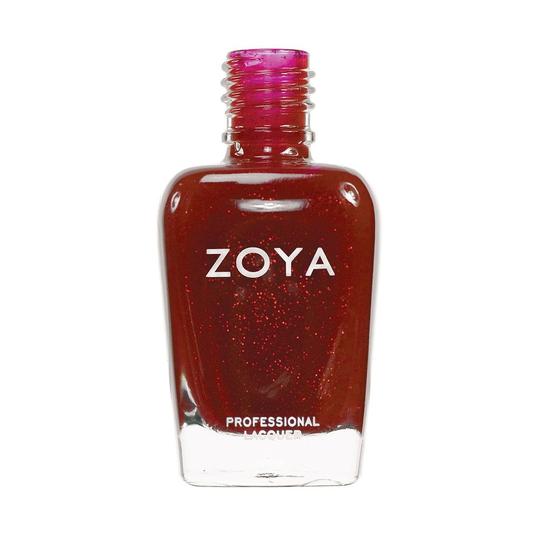 Zoya Delilah nail polish bottle showing the vibrant, glossy purple shade with the Zoya logo on the cap.