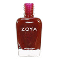 Zoya Delilah nail polish bottle with deep mauve shade and glossy finish, showcasing the Zoya brand logo on the cap.