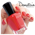 Zoya Demetria nail polish bottle with a sleek design and vibrant purple color, showcasing the Zoya brand's high-quality nail polishes.