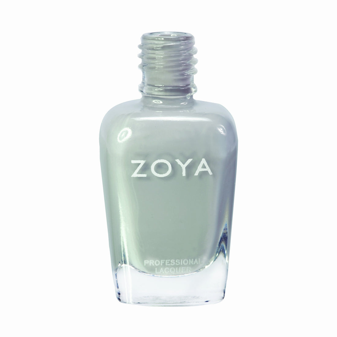 Zoya Dove nail polish bottle with pastel gray color, showcasing the Zoya brand and product label.