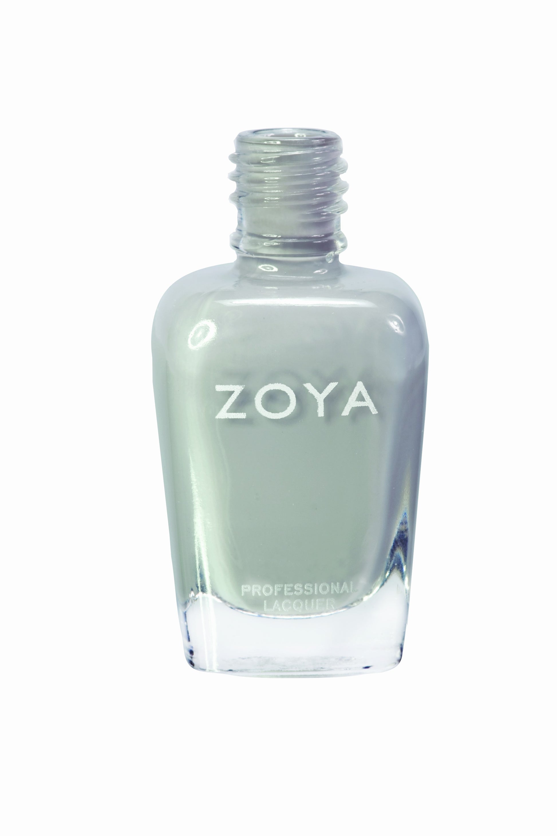 Zoya Dove nail polish bottle showing soft, neutral beige color with the Zoya branding on the label.