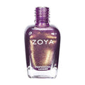 Zoya Faye nail polish bottle with a sleek design, showcasing the vibrant, glossy nail polish color inside.