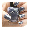 Zoya Feifei nail polish bottle from Zoya's nail polishes collection, featuring a sleek design with vibrant color.