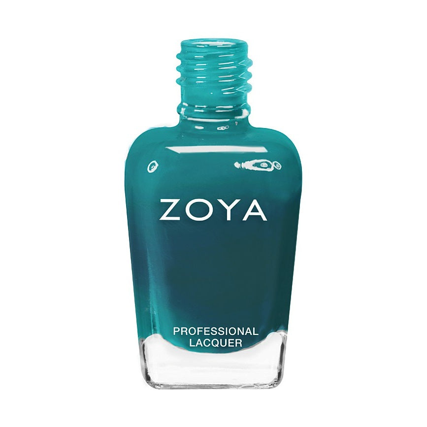 Zoya Frida nail polish bottle with vibrant orange shade, showcasing the Zoya brand on a white background.