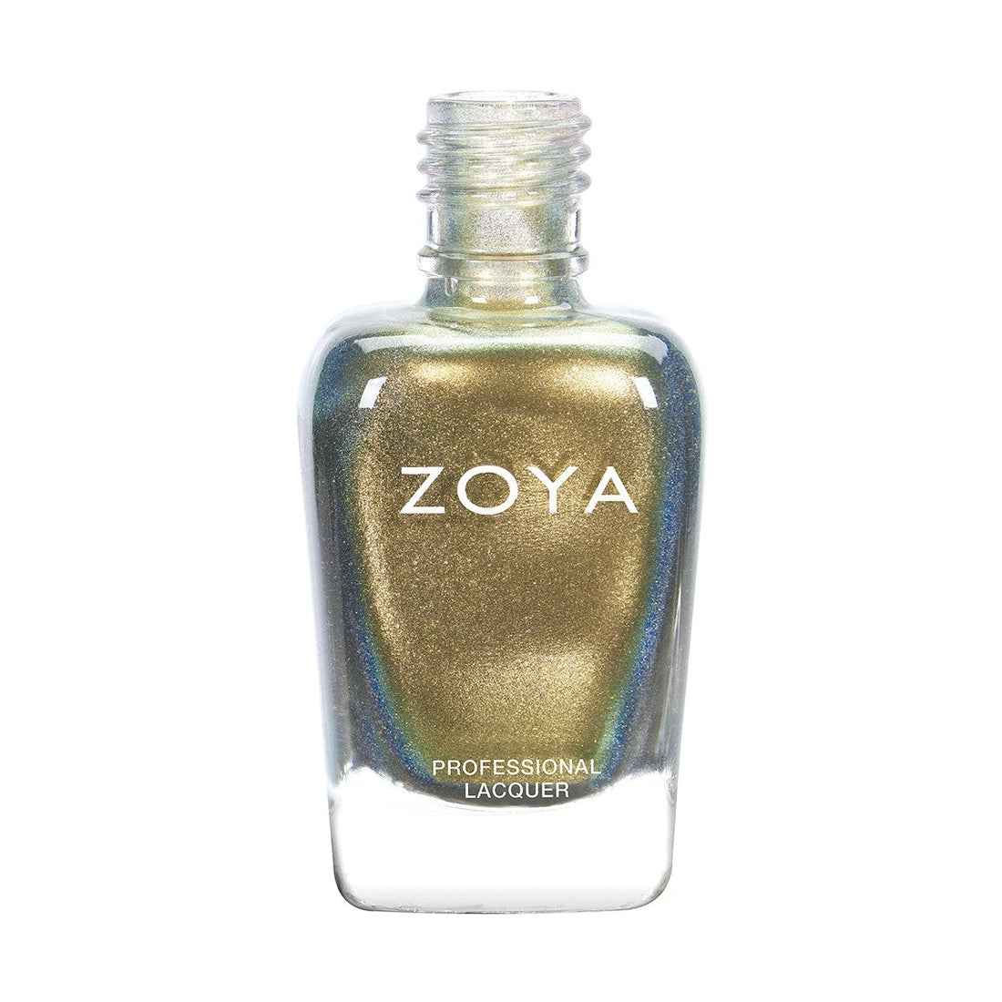 Zoya Gal nail polish bottle with purple and glittery finish, showcasing the Zoya nail polish brand and product details.