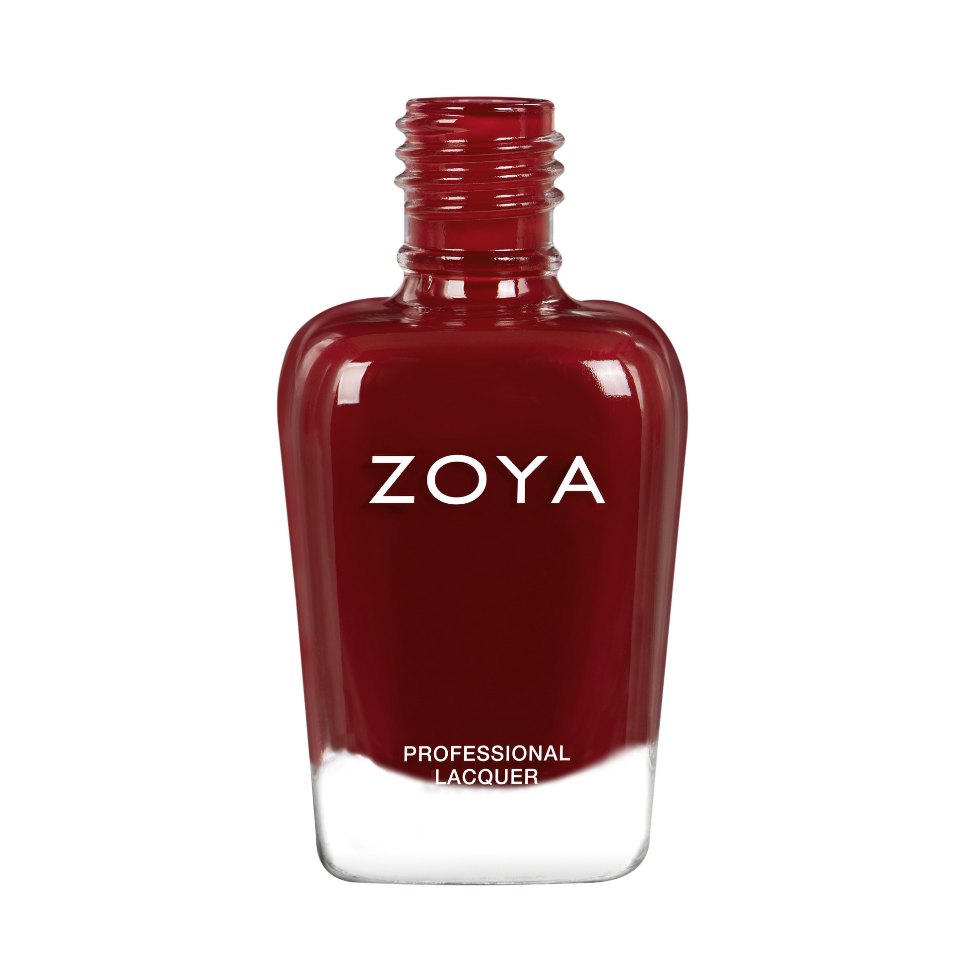 Zoya Jackie nail polish bottle with black cap and clear label, showcasing the Zoya brand and product details.