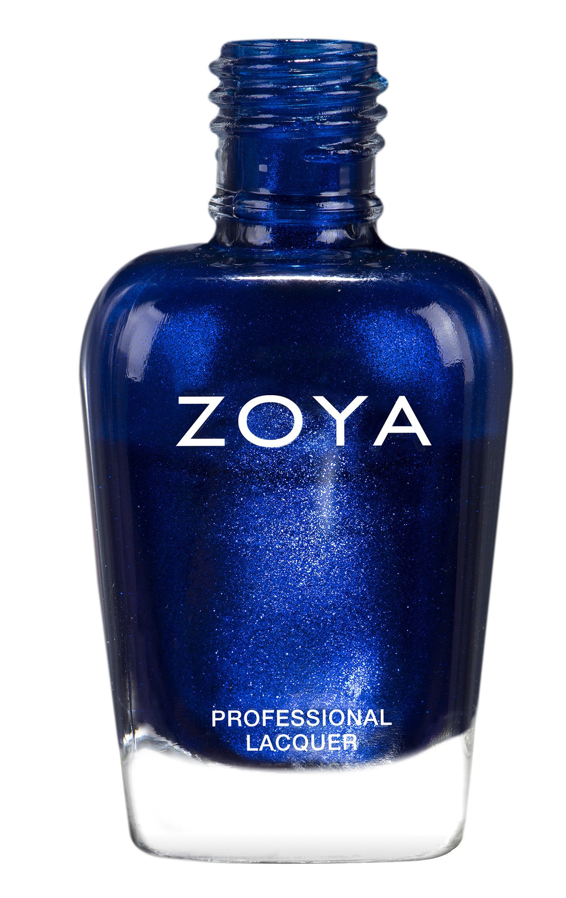 Zoya Jen nail polish bottle with a sleek design, featuring a clear glass container and black cap, set against a neutral background.