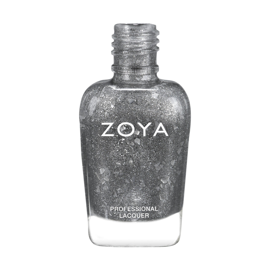 Zoya Jett nail polish bottle with sleek black cap and clear label, showcasing the Zoya brand and polished nail color.