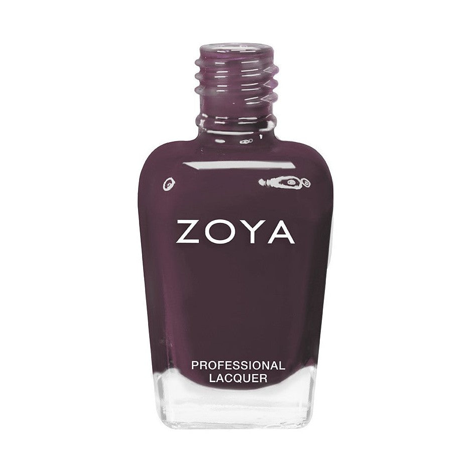 Zoya Katherine nail polish bottle with purple-colored polish and brand logo on the label.