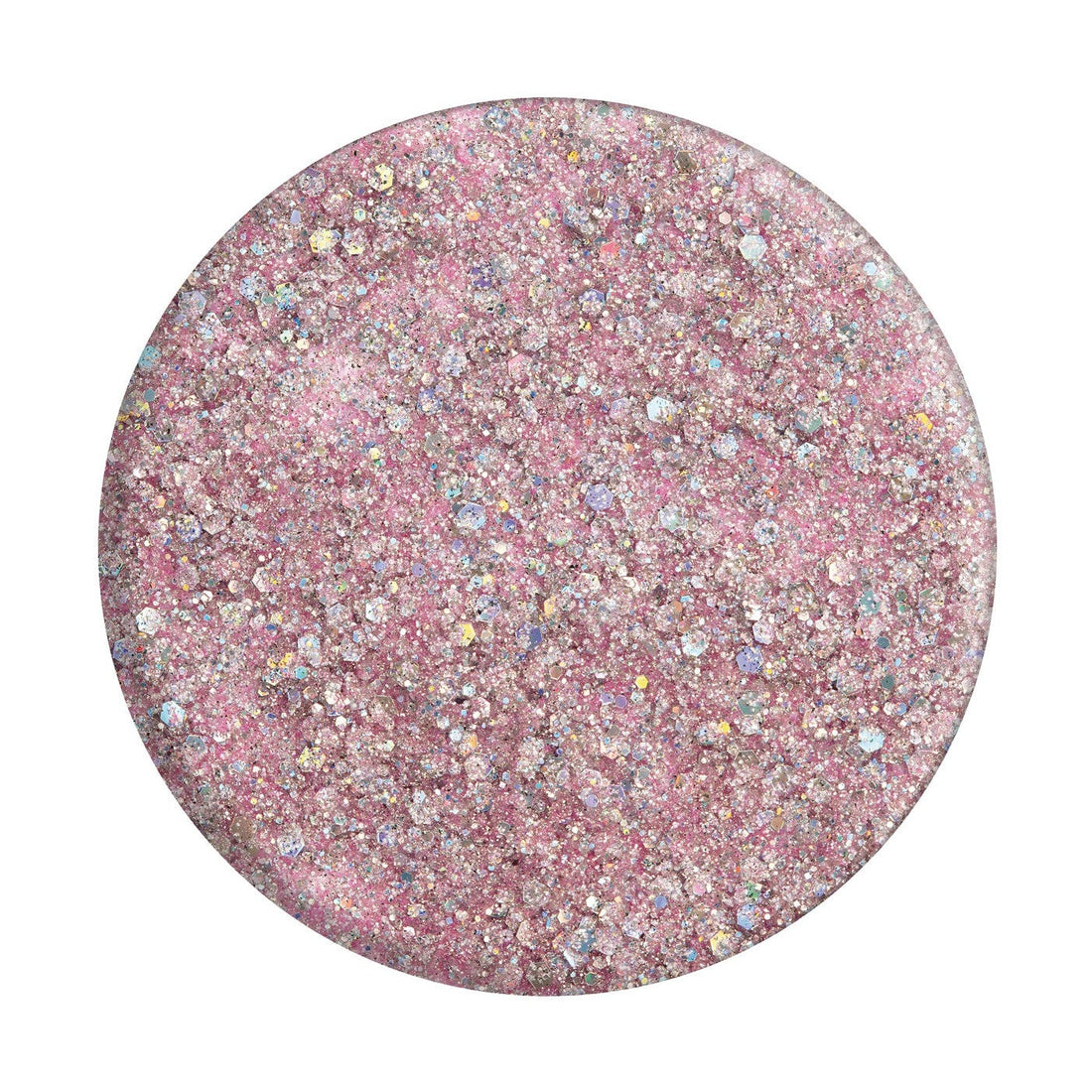 Zoya Lux nail polish bottle with sleek black cap and clear glass showing shimmering lavender polish inside.
