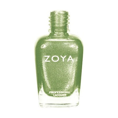 Zoya Meg nail polish bottle with pink and purple shades, featuring colorful floral design on the cap.