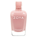 Zoya Mia nail polish bottle with vibrant pink color, showcasing the Zoya brand and a sleek, modern design.