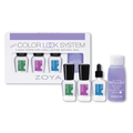 Zoya Mini Color Lock Kit with assorted nail polishes in small bottles, featuring vibrant colors and color protection for nails.
