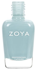 Zoya Lake nail polish bottle featuring a deep blue shade with a glossy finish, displayed against a neutral background.