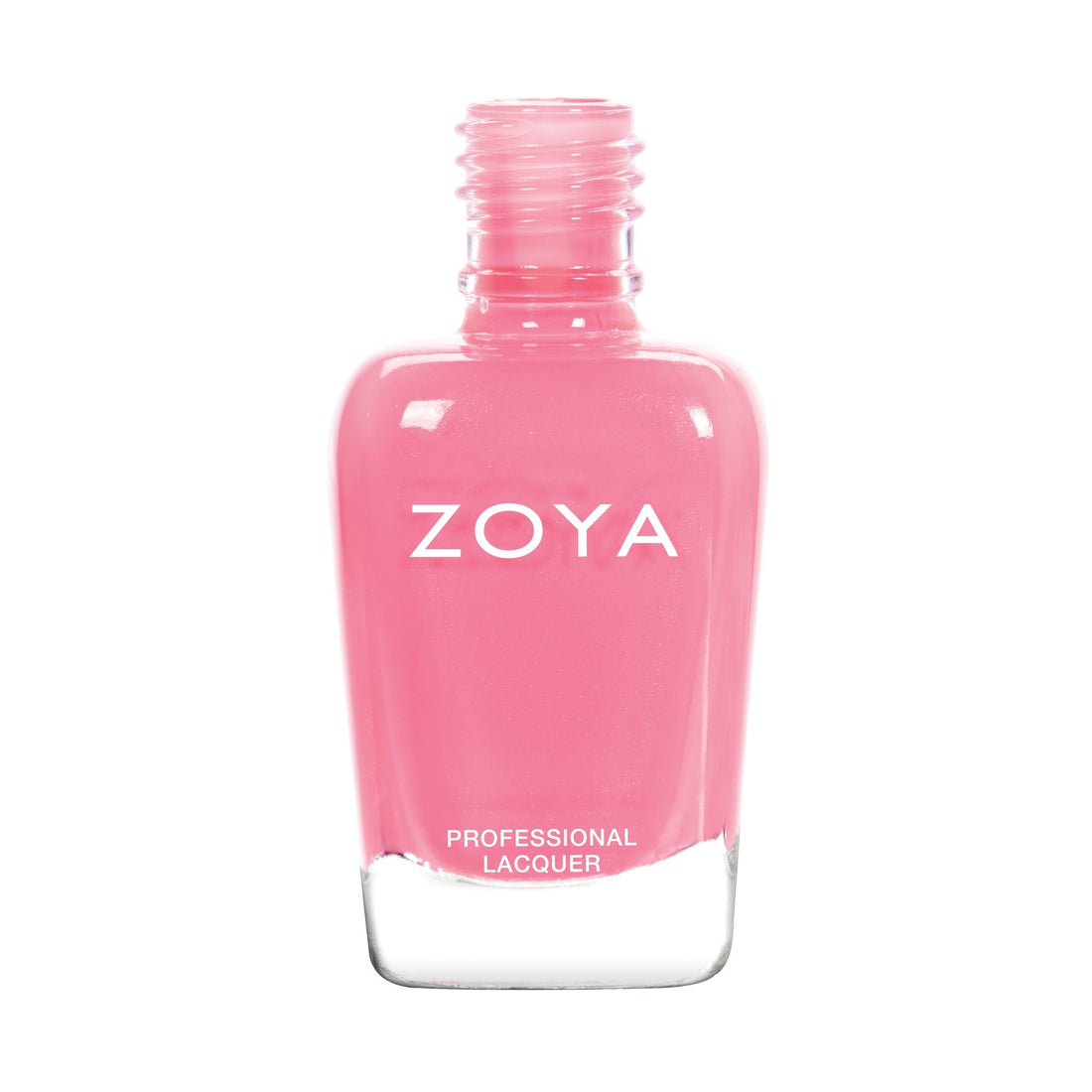 Zoya Lauriel nail polish bottle with vibrant, shimmering lavender-colored polish in a clear glass bottle.