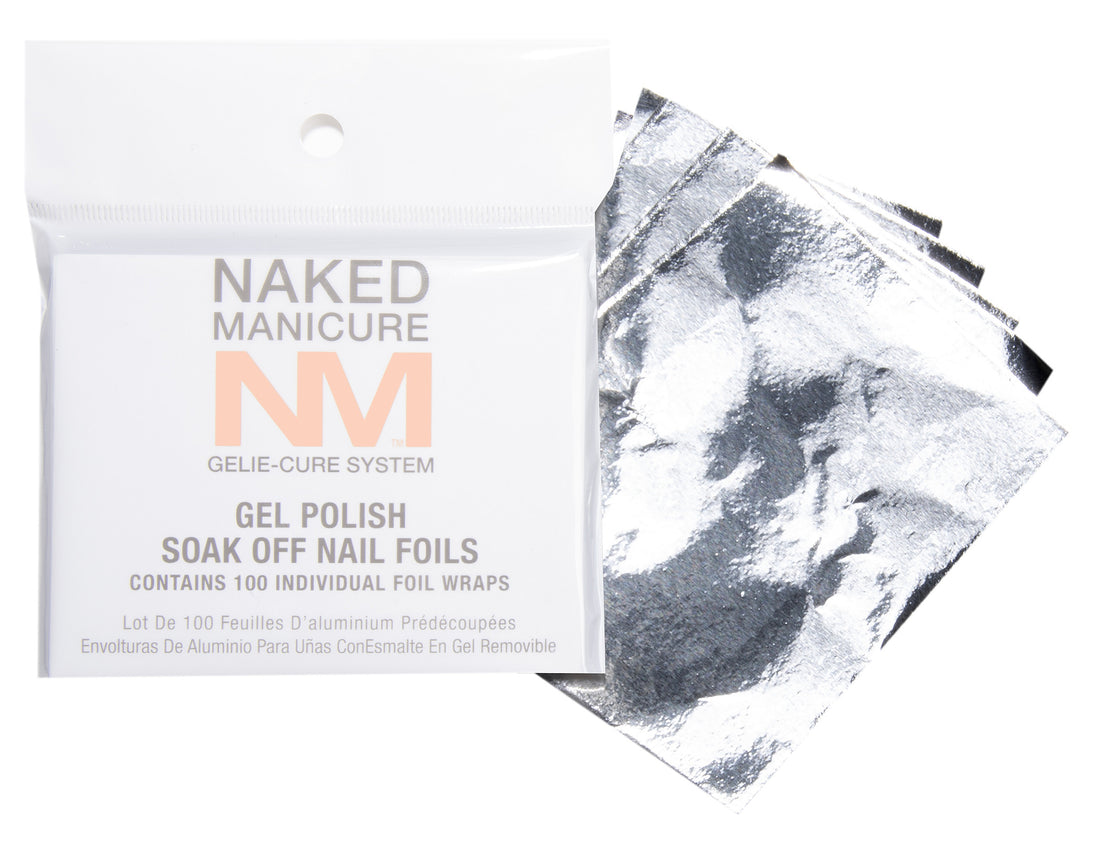 Zoya Naked Manicure Gelie Cure soak-off nail foils, 100-piece set, for gel nail removal and delicate nail care.