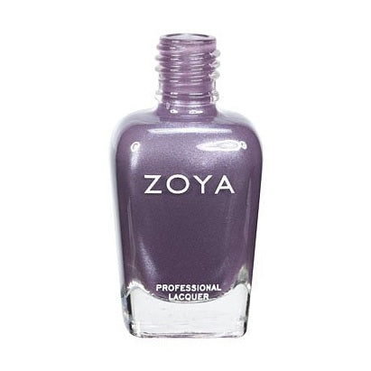 Zoya Nimue nail polish bottle with clear glass and black cap, featuring a sleek design and visible Zoya branding on the label.