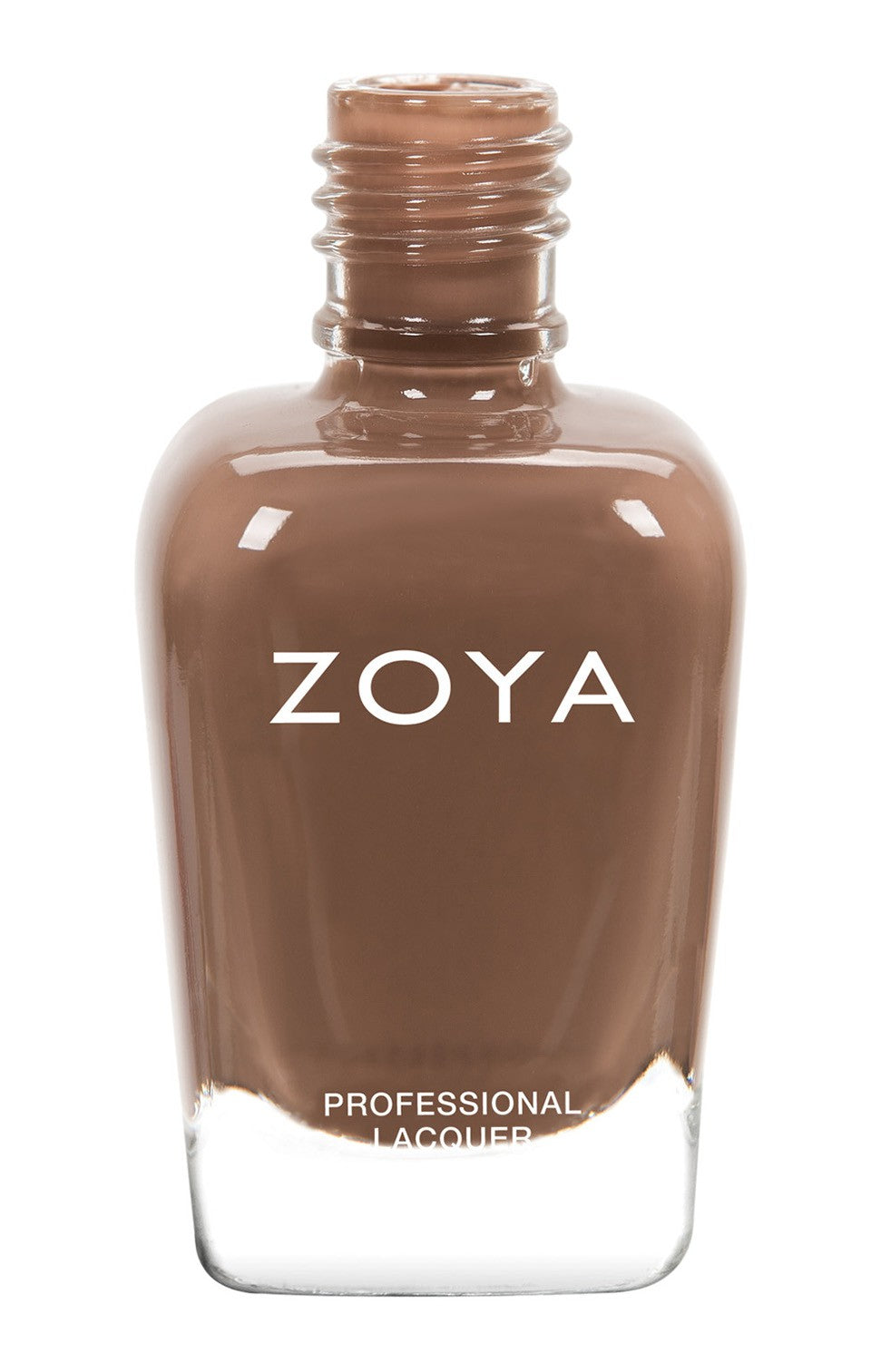 Close-up of Zoya Nyssa nail polish bottle with the polish applied to nails, showcasing a vibrant, glossy finish.