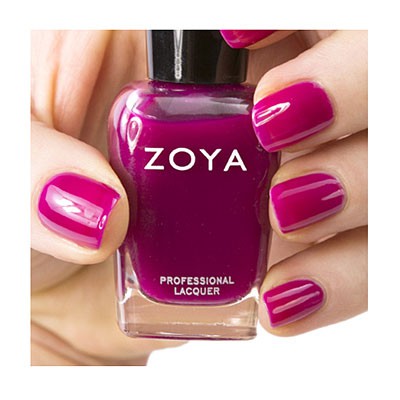 Zoya Paloma nail polish bottle with a sleek design, showcasing the vibrant, glossy lavender shade of the Zoya nail polish.