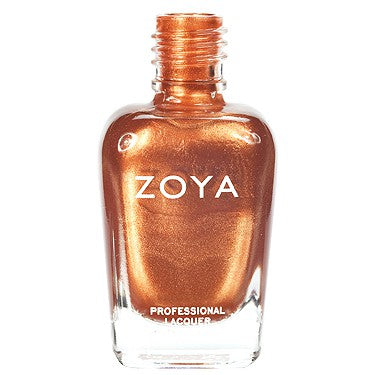 Zoya Penny nail polish bottle with deep burgundy color, showcasing the Zoya brand and glossy finish.