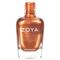 Zoya Penny nail polish bottle with deep burgundy color, showcasing the Zoya brand and glossy finish.