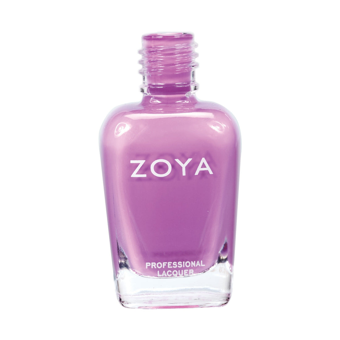 Zoya Perrie nail polish bottle with black cap and clear label, showcasing vibrant pink nail polish inside.
