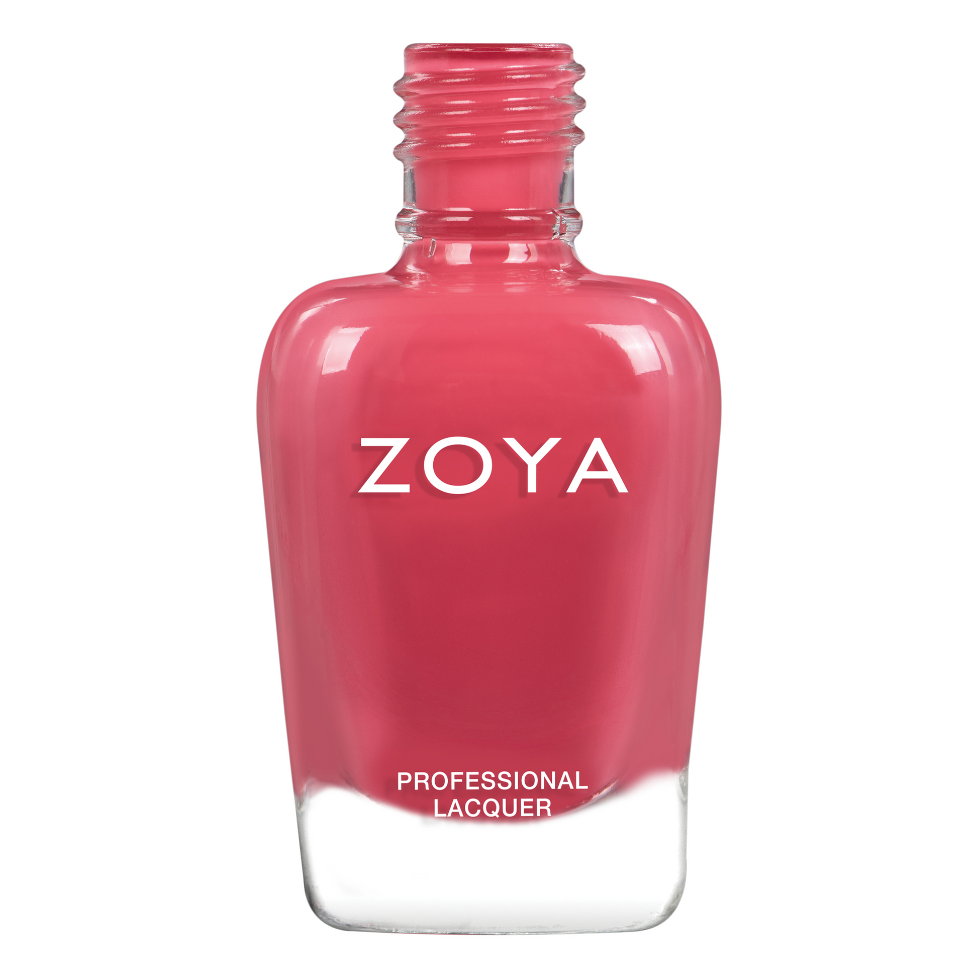 Close-up of Zoya Polly nail polish bottle with vibrant blue shade and clear branding on a white background.
